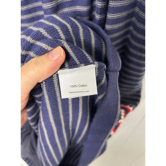 Hanna Andersson Dress Women's L Striped Knit Long Sleeve cotton‎ winter nordic - Picture 4 of 8